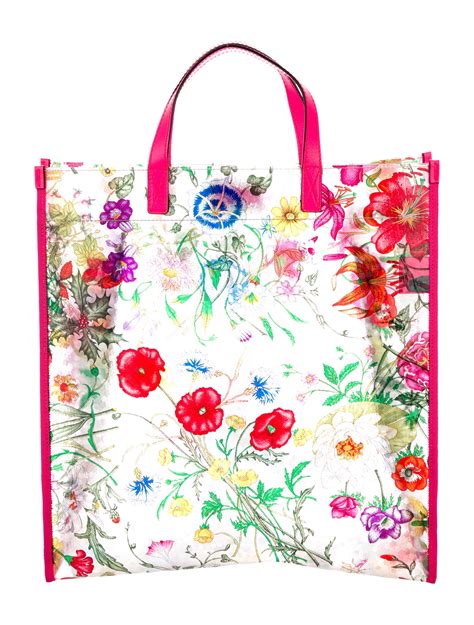 gucci floral print tote